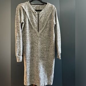 Grey knit sweater dress